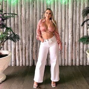 Silk salmon Crop top